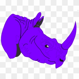 Purple Rhino Clipart, HD Png Download - rhinoceros png