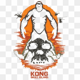 King Kong Kong Silhouette Men"s Heather T-shirt - Portable Network Graphics, HD Png Download - kong skull island png