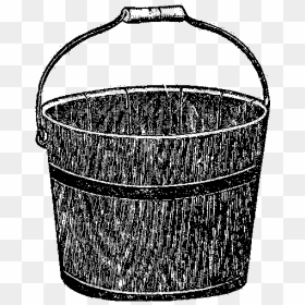 Wooden Bucket Drawing, HD Png Download - water bucket png