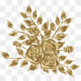 Flower, HD Png Download - gold flowers png