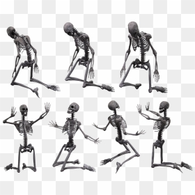 Skeleton Kneeling Drawing, HD Png Download - skeleton hands png