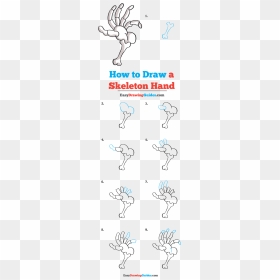How To Draw Skeleton Hand - Line Art, HD Png Download - skeleton hands png