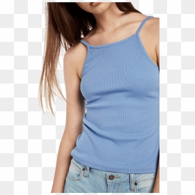 Rib Crop Cami In Colour Blue Bonnet - Girl, HD Png Download - bonnet png