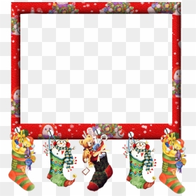 Cadre De Noel En Tube Clipart Santa Claus Christmas - Cute Christmas Frames Clipart, HD Png Download - papai noel png