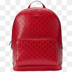 Gucci Signature Backpack Monogram Gg Front Zipper Pocket/embossed - Handbag, HD Png Download - gucci bag png
