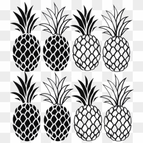 Pineapple, HD Png Download - black and white pineapple png
