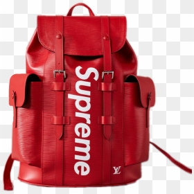 Supreme Supremebackpack Bag Louisvuitton - Louis Vuitton X Supreme Christopher Backpack Epi Pm, HD Png Download - gucci bag png