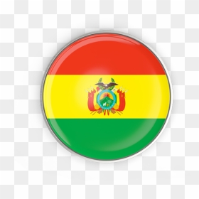 Round Button With Metal Frame - Round Ghana Flag Png, Transparent Png - bolivia flag png