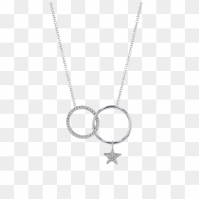 Star In Circle Diamond Necklace - Pendant, HD Png Download - chain circle png