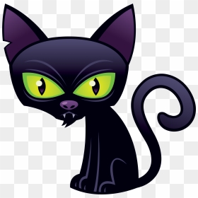 Cartoon Black Cat, HD Png Download - cat ear png