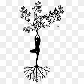 Silhouette Tree With Girl, HD Png Download - swan silhouette png