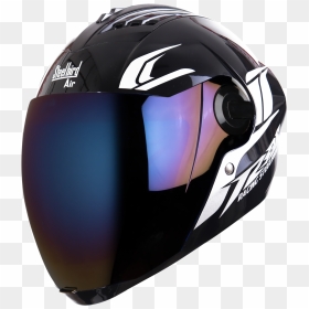 Sba-2 Moon Glossy Black With Blue Chrome Visor, HD Png Download - visor png