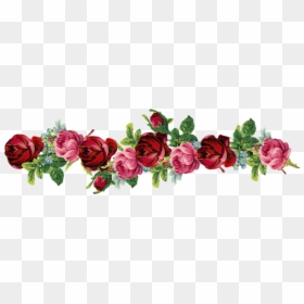 #ftestickers #flowers #divider #border #vintage #pink - Red Flower Borders Png, Transparent Png - floral divider png