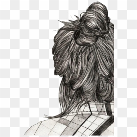 Gir Drawing Long Hair, HD Png Download - vintage girl png
