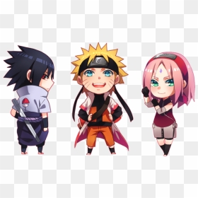 Naruto Team 7 Chibi Transparent Background, HD Png Download - naruto characters png