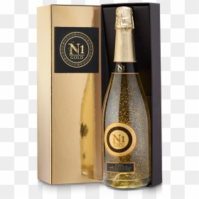 N1 Gold - Glass Bottle, HD Png Download - gold champagne bottle png