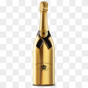 Champagne A Bottle Of Champagne Bottle - Golden Champagne Bottle, HD Png Download - gold champagne bottle png