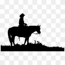 Transparent Horses Cowboy Clipart Freeuse Download - Cowboy And Horse Silhouette, HD Png Download - cowgirl silhouette png
