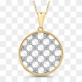 10k Yellow Gold 1/4 Ct Diamond Circle Pendant With - Locket, HD Png Download - chain circle png