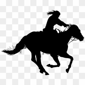 Cowboy Riding Horse Silhouette, HD Png Download - cowgirl silhouette png