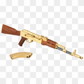 Firearm, HD Png Download - gold ak47 png