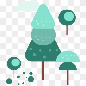 Winter Elements Trees Light Green Clouds Png And Vector - Illustration, Transparent Png - clouds vector png