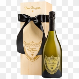 Champagne Dom Perignon Basket, HD Png Download - gold champagne bottle png