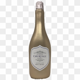 Le Grand Courtâge Brut Rosé Metallic Rose Gold Sleeve - Glass Bottle, HD Png Download - gold champagne bottle png