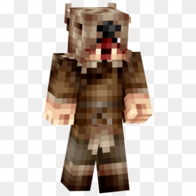 Minecraft Skin Wolf Hood, HD Png Download - minecraft steve head png