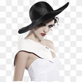 Mujer Con Sombrero Blanco Png, Transparent Png - tubes femmes png