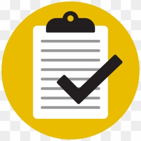 Icon With A Clipboard And A Checkmark - Placa De Mão Dupla, HD Png Download - yellow check mark png