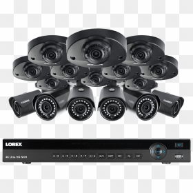 16 Channel Ip Camera System Featuring Six 2k Bullets - Camera Lens, HD Png Download - 2k png