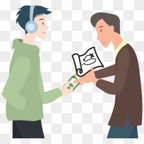 People Reaching For Money Clipart Clipart Royalty Free - Giving Someone Money Cartoon, HD Png Download - person reaching png