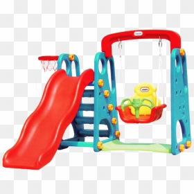 Indoor Playground Equipment For Children - Plastic Swing Slide Set, HD Png Download - swing set png
