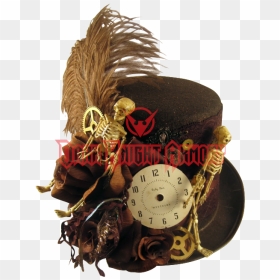 Brown Tall Skeletal Steampunk Riding Hat Mad Hatter - Hat Steampunk Png, Transparent Png - steampunk hat png