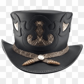 Cowboy Hat Top Hat Cap Rattlesnake - Leather Voodoo Top Hats, HD Png Download - steampunk hat png