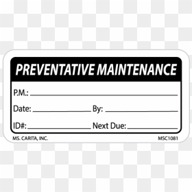 Preventative Maintenance Labels - Parallel, HD Png Download - black labels png