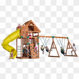Transparent Swing Set Clipart - Outdoor Playset, HD Png Download - swing set png