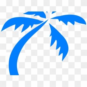 Palm Tree Clipart Oasis - Black Coconut Tree Clipart, HD Png Download - palm leaf vector png