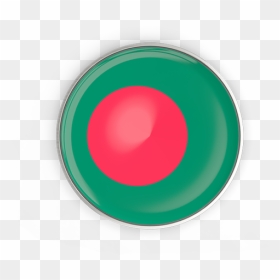 Round Button With Metal Frame - Bangladesh Flag Round Icon, HD Png Download - bangladesh flag png
