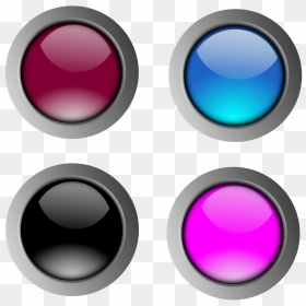 Round Glossy Buttons Clip Arts - Vector Free Round Buttons, HD Png Download - circle button png