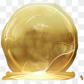 #gold #glass #crystalball #snowglobe #orb - Sphere, HD Png Download - glass orb png
