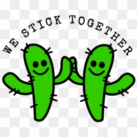 We Stick Together Cactus Resized For Steemit At 315 - Cartoon Cactus Stick Together, HD Png Download - cartoon cactus png