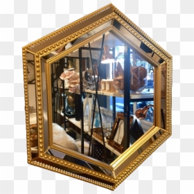 Espejo Hexagonal Marco Dorado - Picture Frame, HD Png Download - marco dorado png