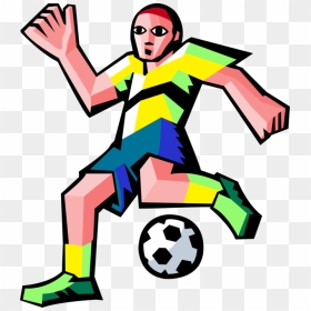 Vector Illustration Of Sport Of Soccer Football Player, HD Png Download - soccer ball vector png