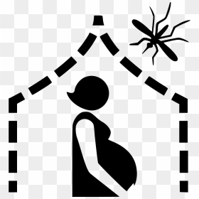 Mosquito Net Pregant Woman - Mosquito Net Icon Png, Transparent Png - mosquito silhouette png