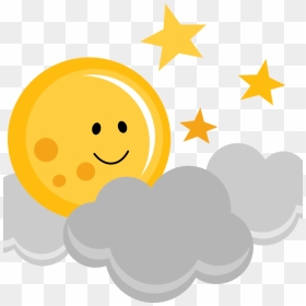Cloud And Moon Cartoon , Png Download - Cute Moon Png Clipart, Transparent Png - moon cartoon png