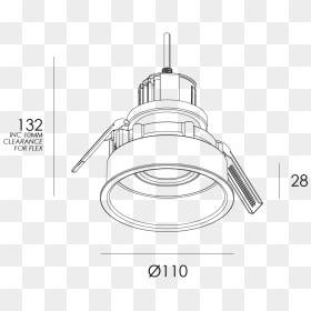 Deep Down Has A Recessed Lamp For Low Glare Applications - Technical Drawing, HD Png Download - white glare png