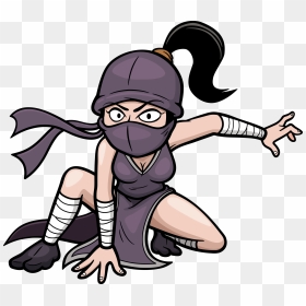 Ninja Girls Drawing - Cartoon Ninja, HD Png Download - cartoon ninja png