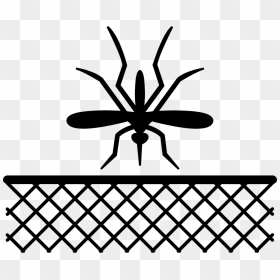 Mosquito Insect And Net In Black - Mosquito Net Icon Png, Transparent Png - mosquito silhouette png